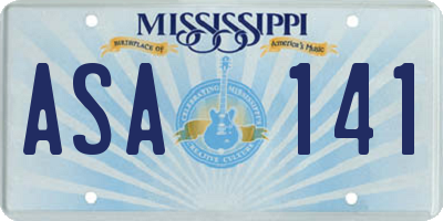 MS license plate ASA141