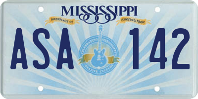MS license plate ASA142