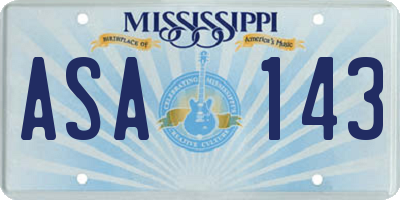 MS license plate ASA143