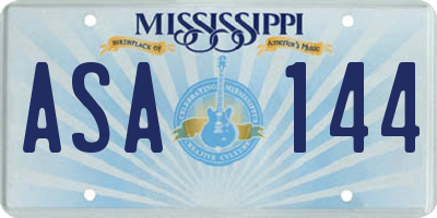 MS license plate ASA144