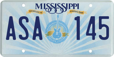 MS license plate ASA145