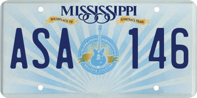 MS license plate ASA146