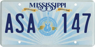MS license plate ASA147