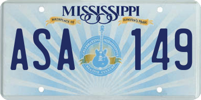 MS license plate ASA149