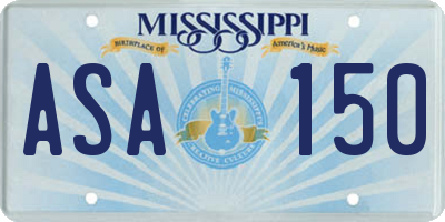 MS license plate ASA150