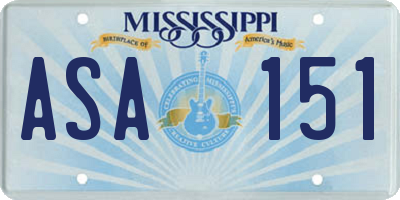 MS license plate ASA151