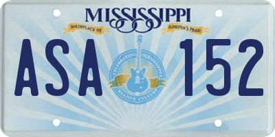 MS license plate ASA152