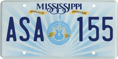 MS license plate ASA155