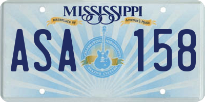 MS license plate ASA158