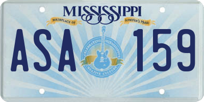 MS license plate ASA159