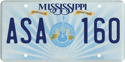 MS license plate ASA160