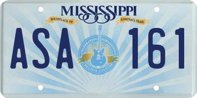 MS license plate ASA161