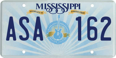 MS license plate ASA162