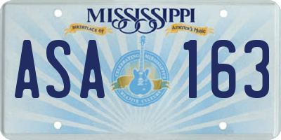 MS license plate ASA163