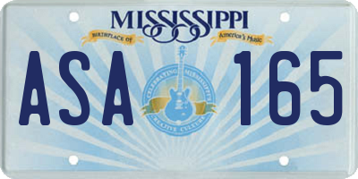 MS license plate ASA165