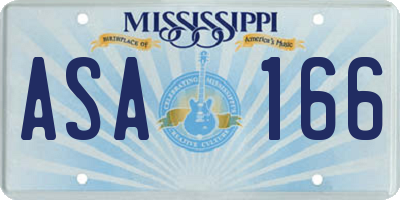 MS license plate ASA166