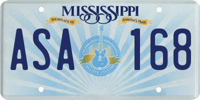 MS license plate ASA168