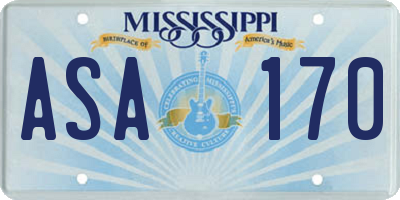 MS license plate ASA170