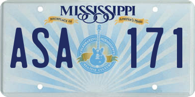 MS license plate ASA171