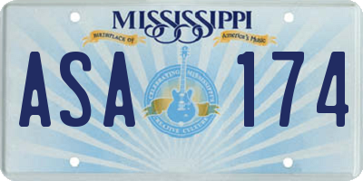 MS license plate ASA174