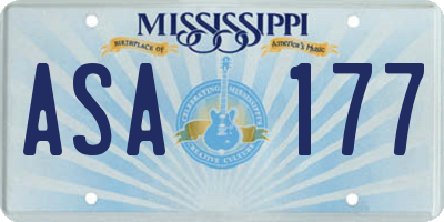 MS license plate ASA177