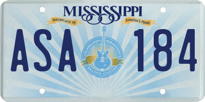 MS license plate ASA184