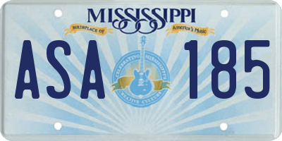 MS license plate ASA185