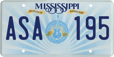 MS license plate ASA195