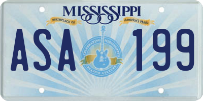 MS license plate ASA199