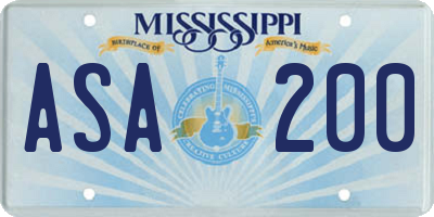 MS license plate ASA200