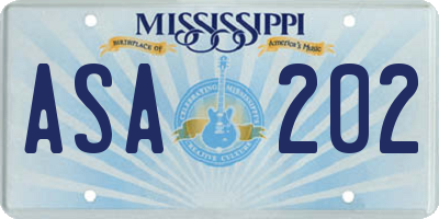 MS license plate ASA202
