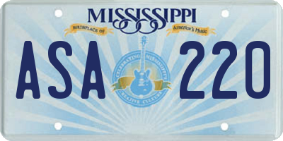 MS license plate ASA220