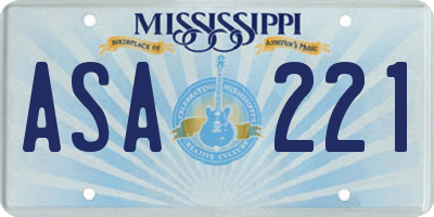 MS license plate ASA221