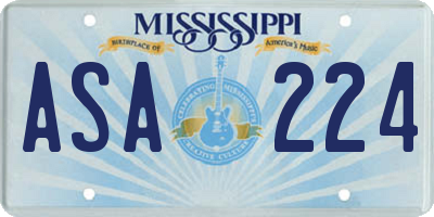 MS license plate ASA224