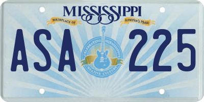 MS license plate ASA225