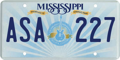 MS license plate ASA227