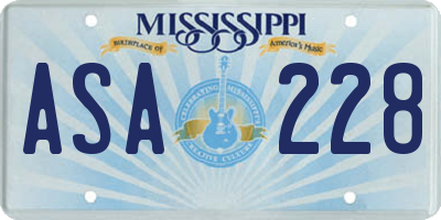 MS license plate ASA228