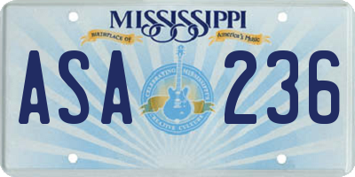MS license plate ASA236