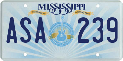 MS license plate ASA239