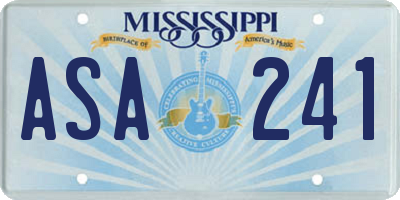 MS license plate ASA241