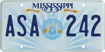 MS license plate ASA242