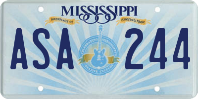 MS license plate ASA244