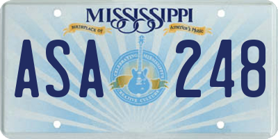 MS license plate ASA248