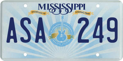 MS license plate ASA249
