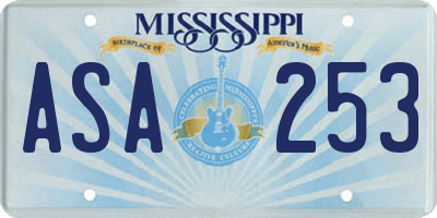 MS license plate ASA253
