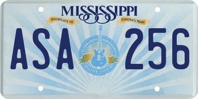 MS license plate ASA256