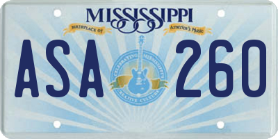 MS license plate ASA260