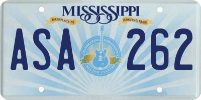 MS license plate ASA262