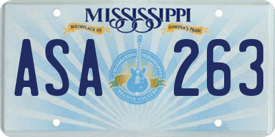 MS license plate ASA263