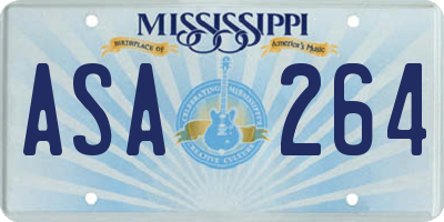 MS license plate ASA264